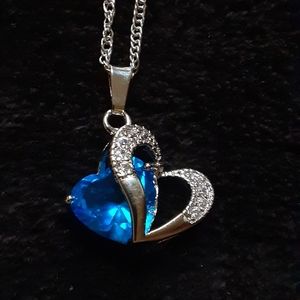 Sept. birthstone heart necklace